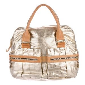 Chloe Gold Metallic Daytripper Satchel Bag